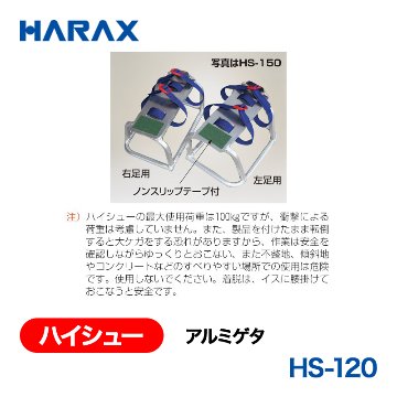 HARAX（ハラックス） ハイシュー HS-120  アルミゲタ 高さ：12cm 接地寸法：27.6ｘ20cmの画像