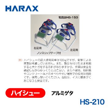 HARAX（ハラックス） ハイシュー HS-210  アルミゲタ 高さ：21cm 接地寸法：27.6ｘ20cmの画像