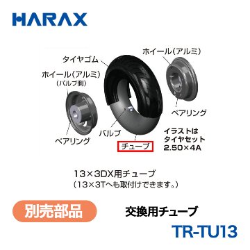 HARAX（ハラックス） タイヤセット TR-TU13  交換用チューブ 13ｘ3DX用チューブ （13ｘ3DXへも取付けできます）の画像