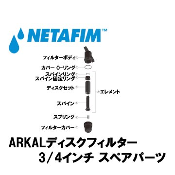 NETAFIM(ネタフィム) 3/4”フィルター 120メッシュ ディスクセット 赤 (5)の画像