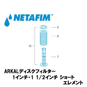 NETAFIM(ネタフィム) 1”& 1 1/2”ショート 140メッシュ エレメント 黒 (13)画像