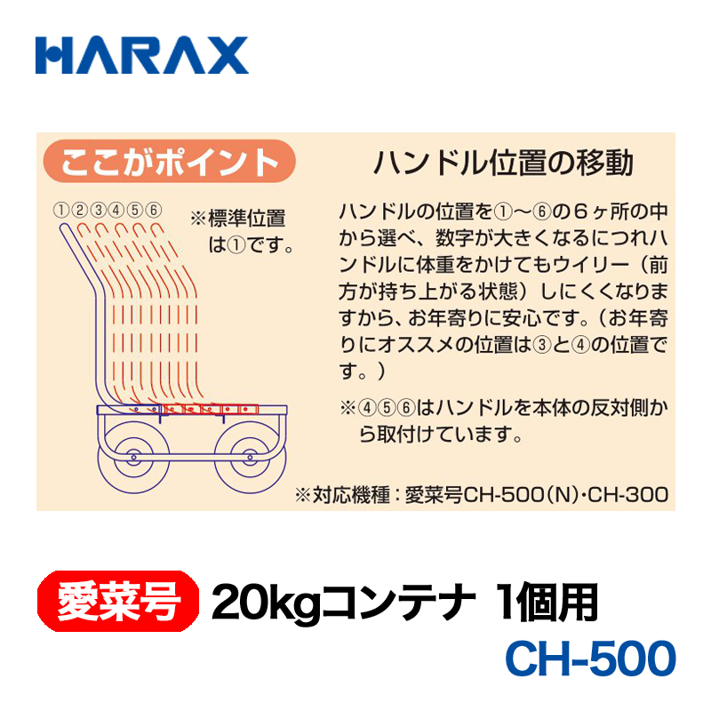 HARAX（ハラックス） 愛菜号 CH-500 20kgコンテナ1個用  エアタイヤ画像