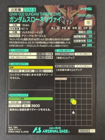 ガンデムスローネツヴァイ P LX03-030 <アーセナルベース>の画像