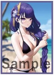 白詰草　原神　雷電将軍(水着)　スリーブ　(イラスト:小花雪)の画像