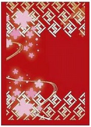CHARACTER CARD SLEEVE 和柄(桜/赤)　60枚の画像