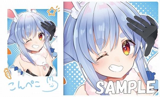 ミッドナイトブルー　ぺこら　チェキ風プレイマット　(イラスト:穂俵こごめ)の画像