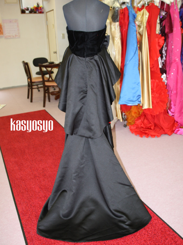 ハイウエストマーメイドライン　フロントセミロング丈 パーティードレスの画像