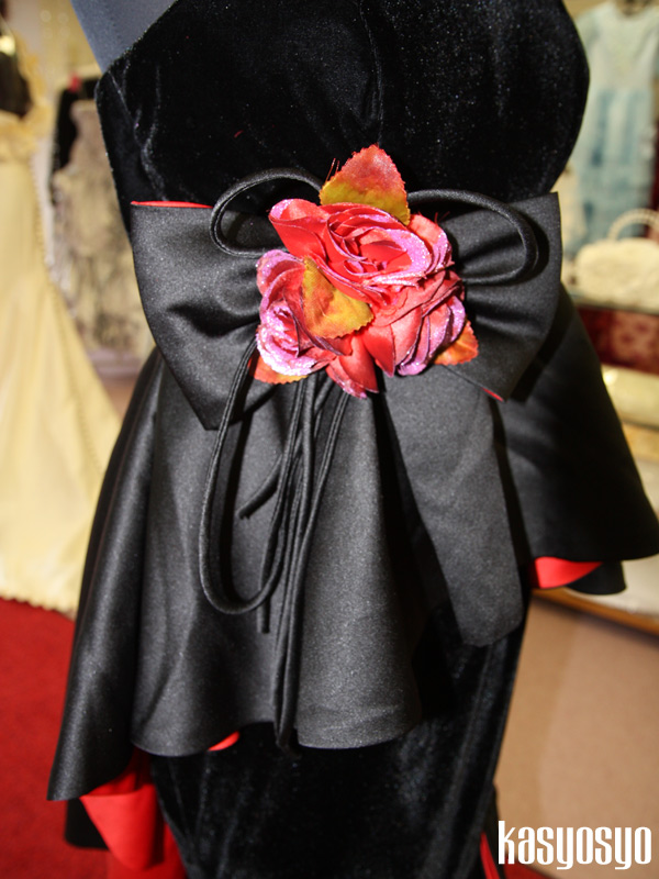 ハイウエストマーメイドライン　フロントセミロング丈 パーティードレスの画像