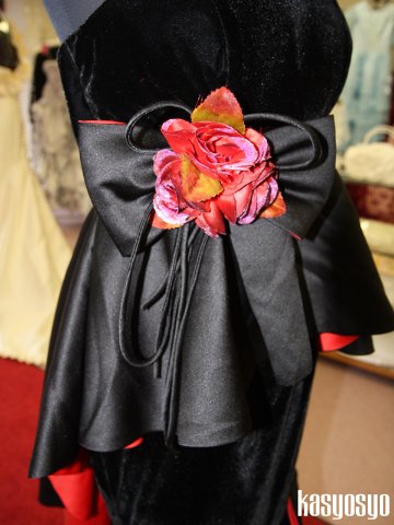 ハイウエストマーメイドライン　フロントセミロング丈 パーティードレスの画像