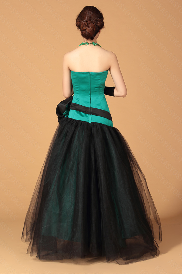 パーティードレス　上品さが溢れる素敵な配色　ローヒップAラインの画像