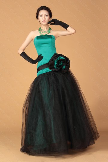 パーティードレス　上品さが溢れる素敵な配色　ローヒップAラインの画像