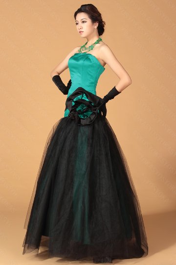 パーティードレス　上品さが溢れる素敵な配色　ローヒップAラインの画像