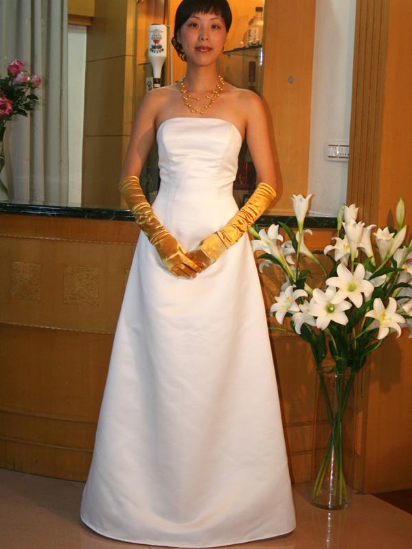 パーティードレス カラードレス　ウエストのスカーフ付属取り外し可能の画像