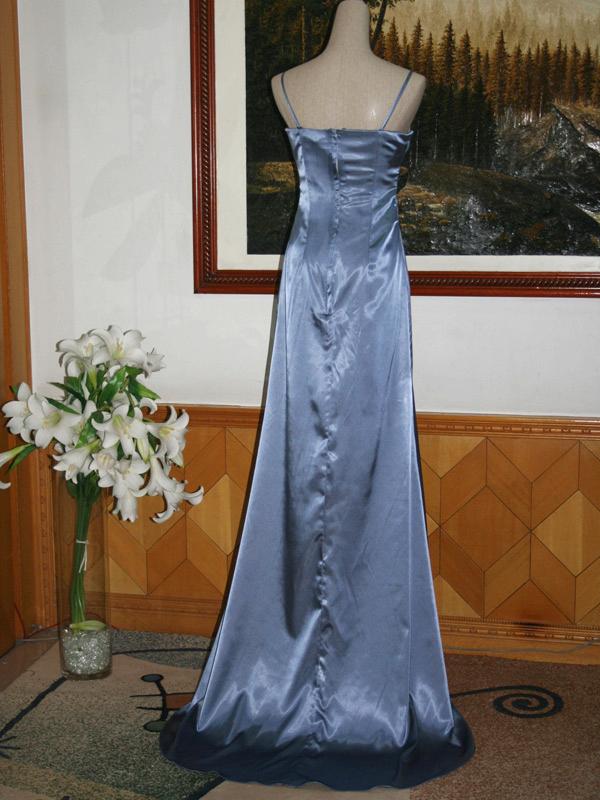 パーティードレス 飾りリボンが素敵なオーロラブルー画像