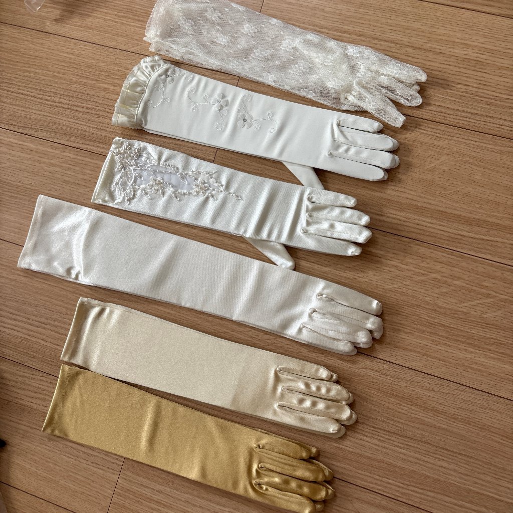 新品6点セット販売！ロング丈グローブ 　カラードレス用グローブ各種　イベント　コスプレ　発表会　結婚式の画像