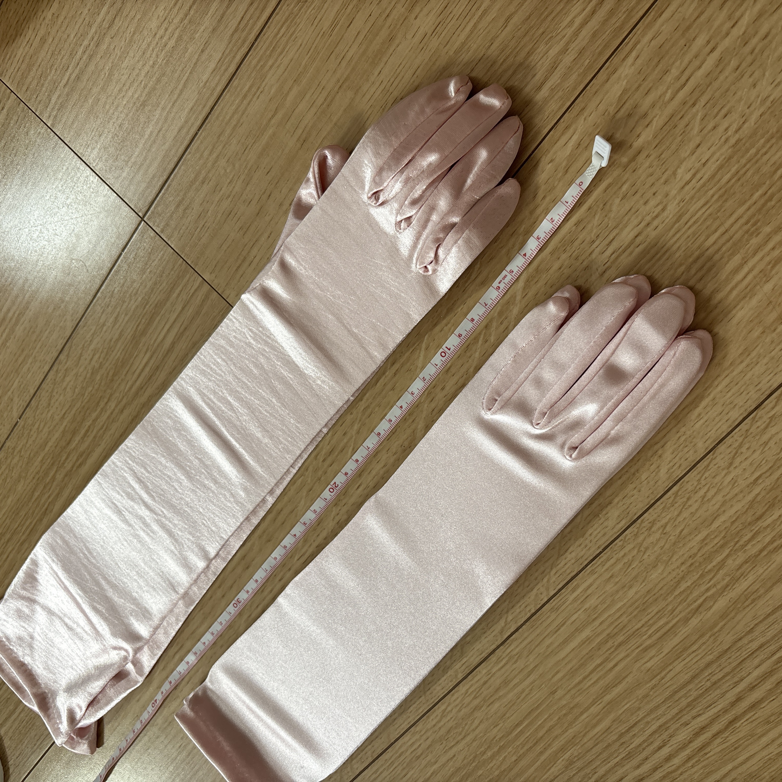 新品２点セット販売！パーティードレス用グローブ ロング丈　カラードレスカラードレス用グローブ各種ピンク系３８ｃｍ４８ｃｍの画像