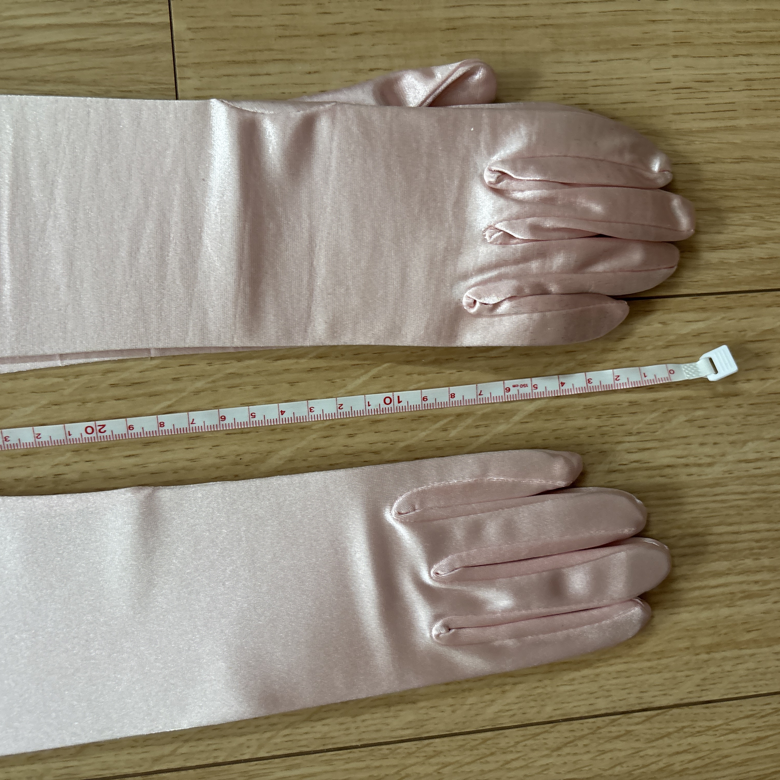 新品２点セット販売！パーティードレス用グローブ ロング丈　カラードレスカラードレス用グローブ各種ピンク系３８ｃｍ４８ｃｍの画像