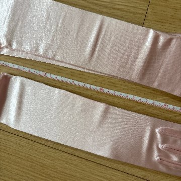 新品２点セット販売！パーティードレス用グローブ ロング丈　カラードレスカラードレス用グローブ各種ピンク系３８ｃｍ４８ｃｍの画像