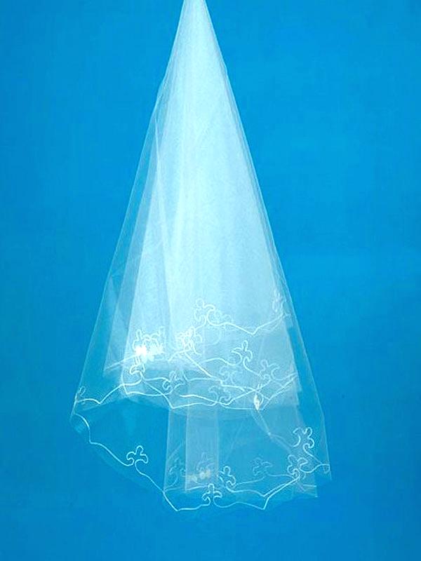 kasyosyoマリアウエディングベール セミ丈 ホワイト在庫有 の画像