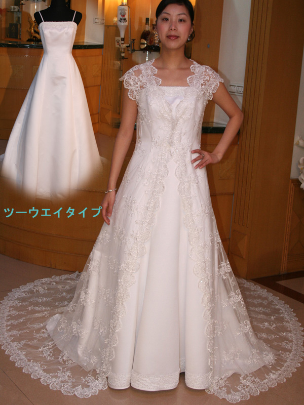 結婚式ウエディングドレス通販 2-wayツーウェイパーティードレス大きいサイズも可能！の画像