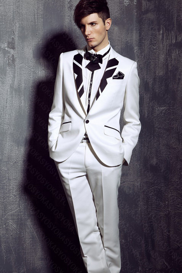 燕尾服　テールコート一式　ジャケット＆パンツ＆ベスト＆ポケッチーフ＆蝶タイ5点セットの画像