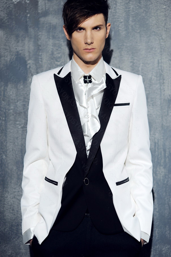 オールインワンジャケットベスト一体型＆パンツ＆共布蝶ネクタイ＆共布ポケットチーフ 4点セットの画像