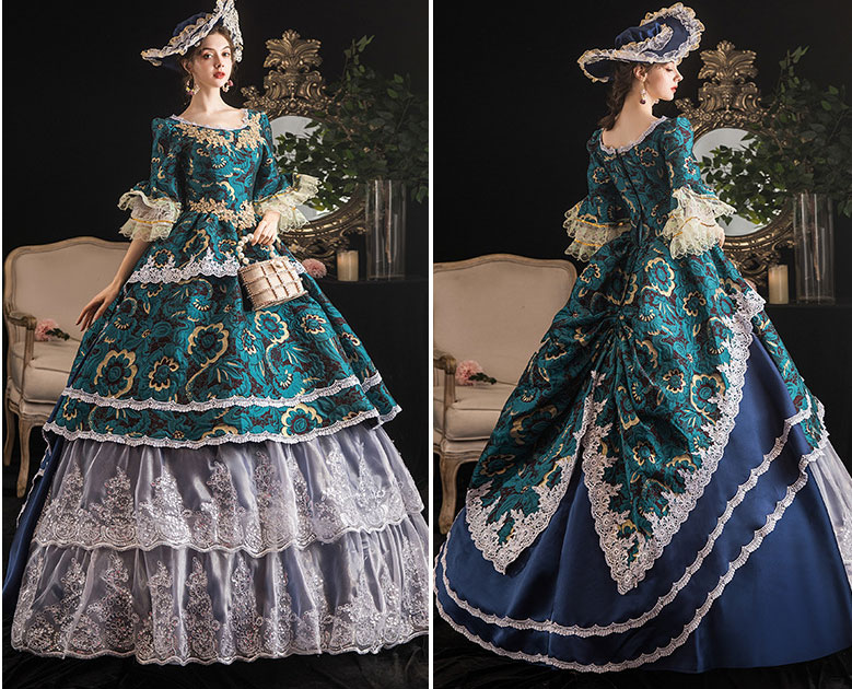 レトロ 中世風 プリンセス ジュリエット カラードレス 花嫁衣装 舞台 