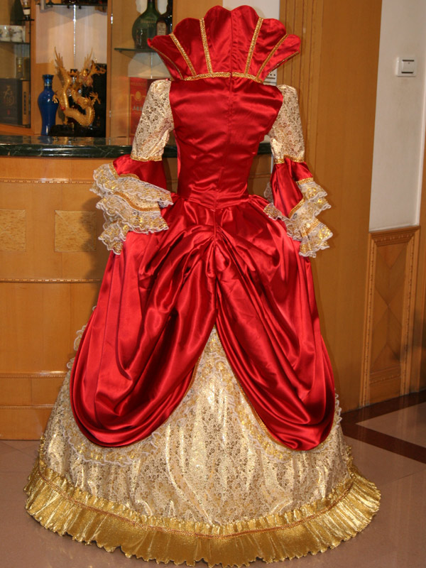 中世皇族風ドレス　披露宴、パーティー、ステージ、ピアノ発表会、コンクールなど 珍しい縦襟画像