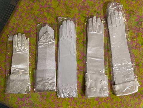 ブライダル ウエディンググローブ ロング丈 ショート丈　５点セット　記念　撮影　撮影小物　挙式　披露宴　チャペル　手袋　の画像