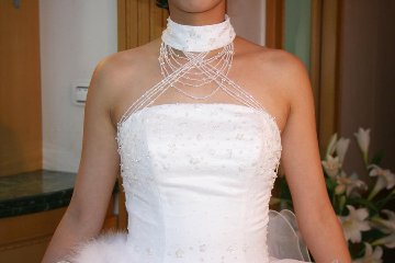 ウエディングドレス　ホルターネック　ベルライン画像