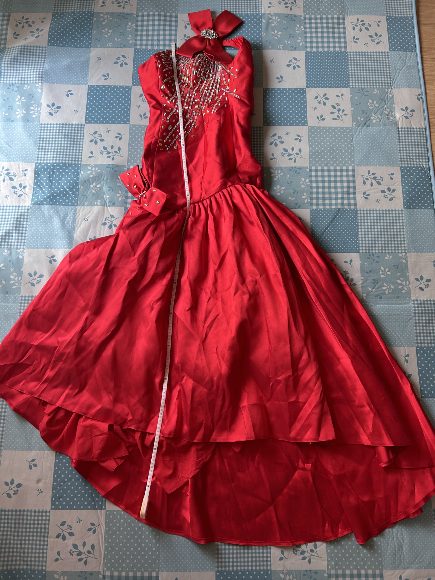 パーティードレス  9号 赤　クリスマスパーティー　マーメイドライン　司会　イベント　カラードレス　記念撮影　スタジオ　舞台　ステージ　コンサート　発表会の画像