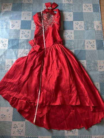 パーティードレス  9号 赤　クリスマスパーティー　マーメイドライン　司会　イベント　カラードレス　記念撮影　スタジオ　舞台　ステージ　コンサート　発表会の画像