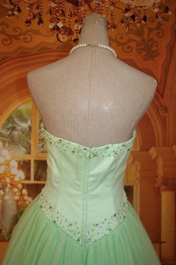 パーティードレス　ビスチェ　Aライン　グリーンの画像