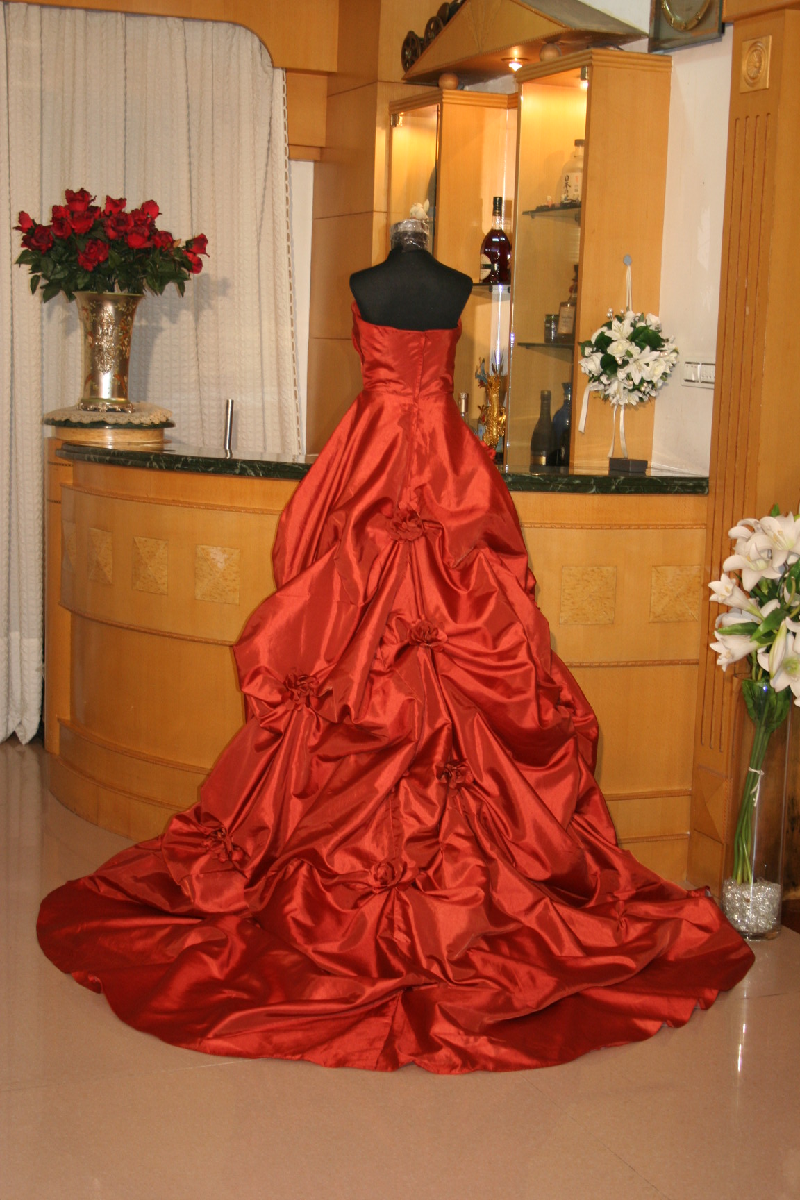 パーティードレス　ビスチェ　パーティー　２次会　披露宴　コンサート　珍しい色オレンジベージュの画像