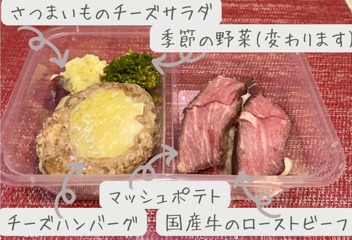 お肉のディナーセットの画像