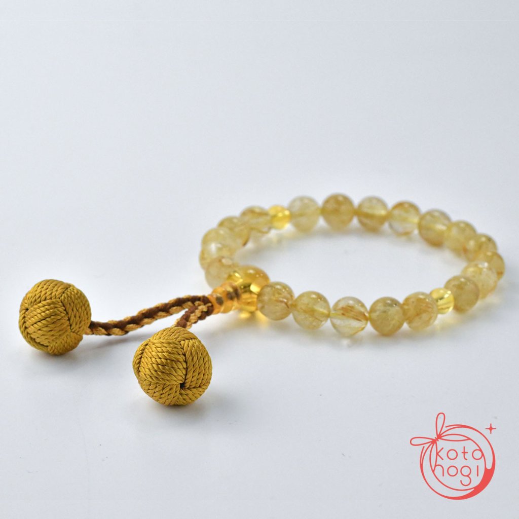 お守りブレスレット「祝り」 ゴールドルチル シトリン 金運アップの画像