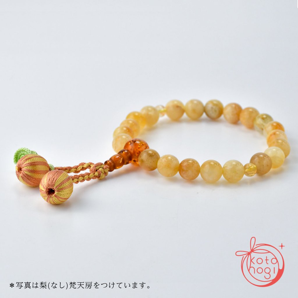 お守りブレスレット「祝り」 静岡水晶 琥珀の画像