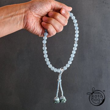 お守り数珠「ひとえ」 パワーストーン アクアマリン【癒し・人間関係】画像