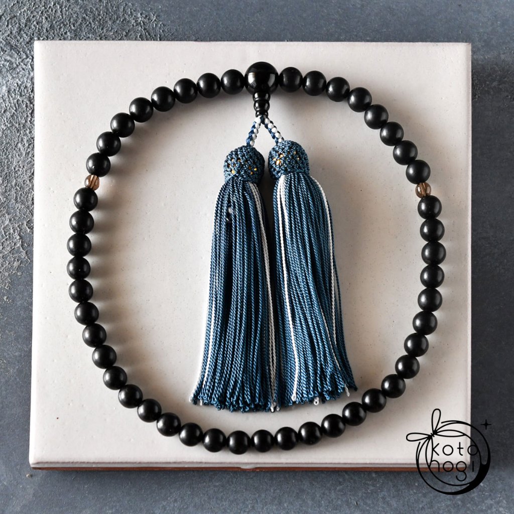 お守り数珠「ひとえ」 天然ジェット 略式数珠【浄化】の画像