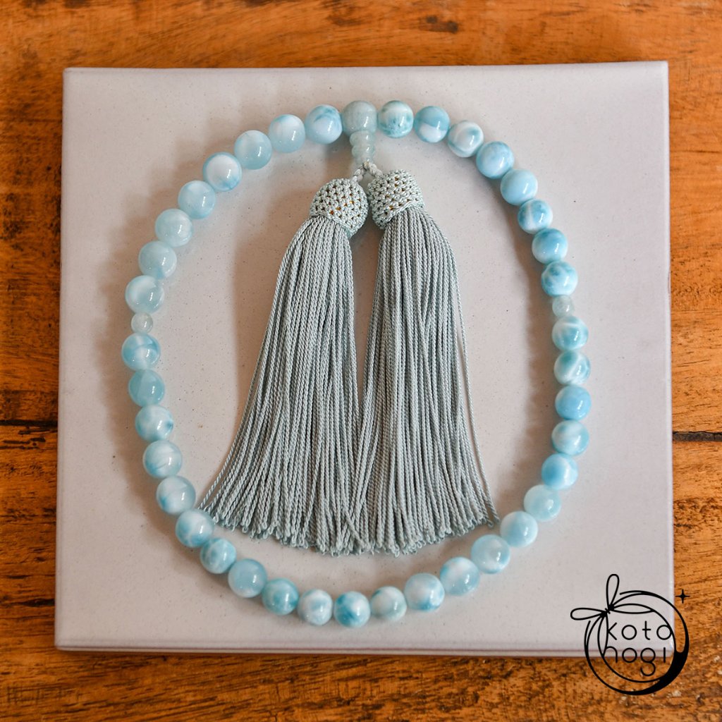 お守り数珠「ひとえ」 パワーストーン ラリマー【人間関係・コミュニケーション・癒し】の画像