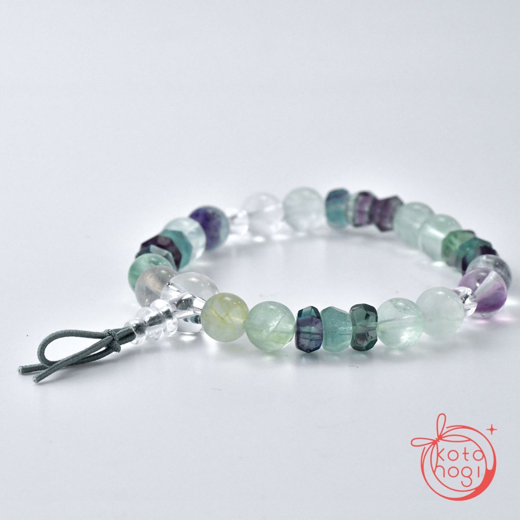 お守りブレスレット「甘露」 フローライト お守りブレスレット【浄化・勉強運・合格祈願】の画像