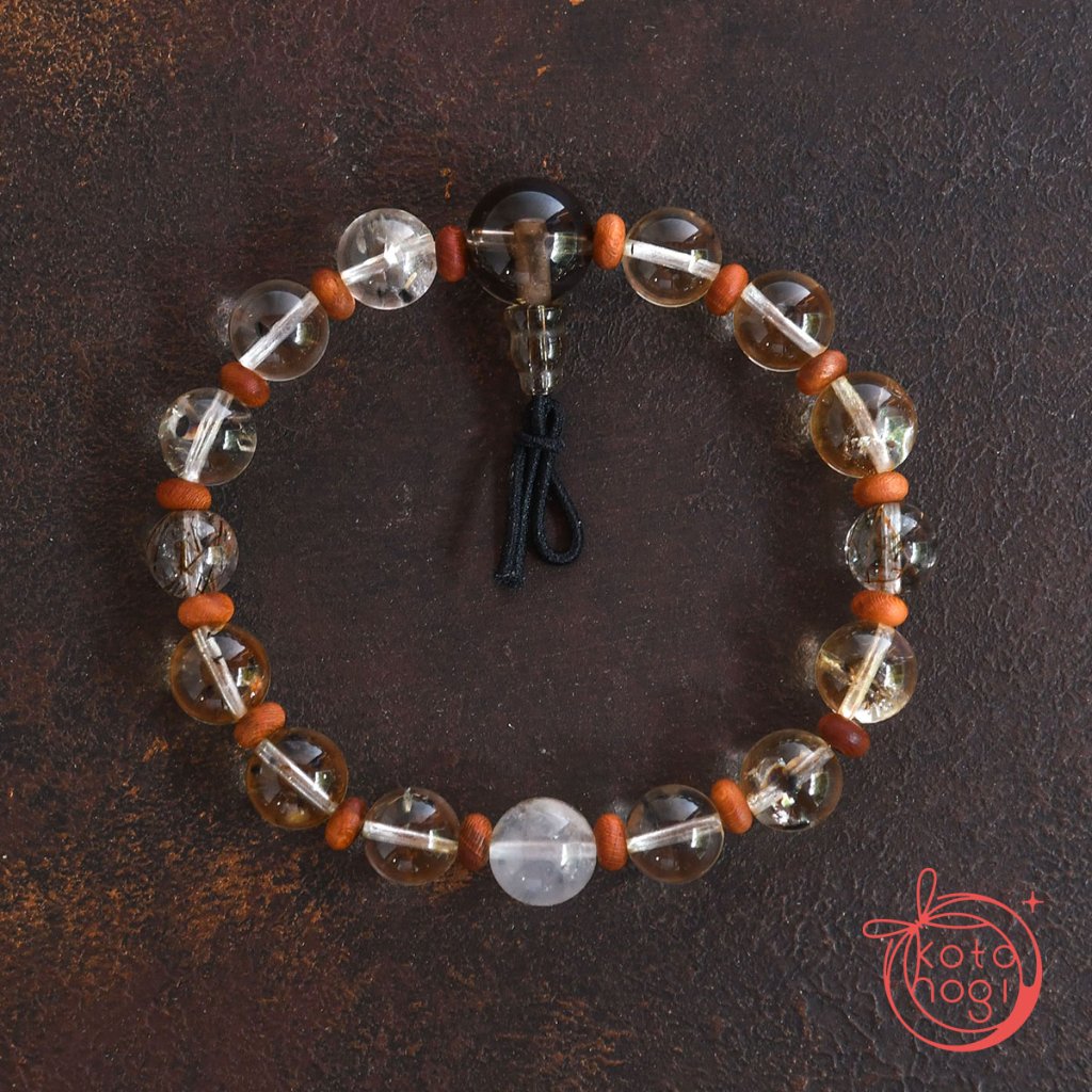 お守りブレスレット「甘露」 ロマネサイトシトリン デンドリティッククォーツ お守りブレスレット【金運アップ・仕事運・商売繁盛】の画像