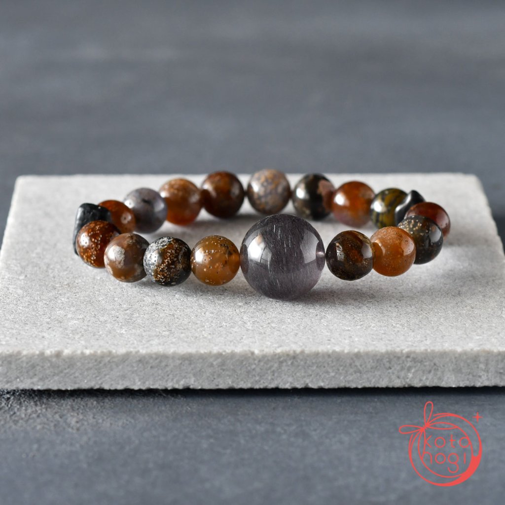 お守りブレスレット「祝り」 星空瑪瑙 花火スーパーセブン【魔除け・人間関係・前向き】の画像