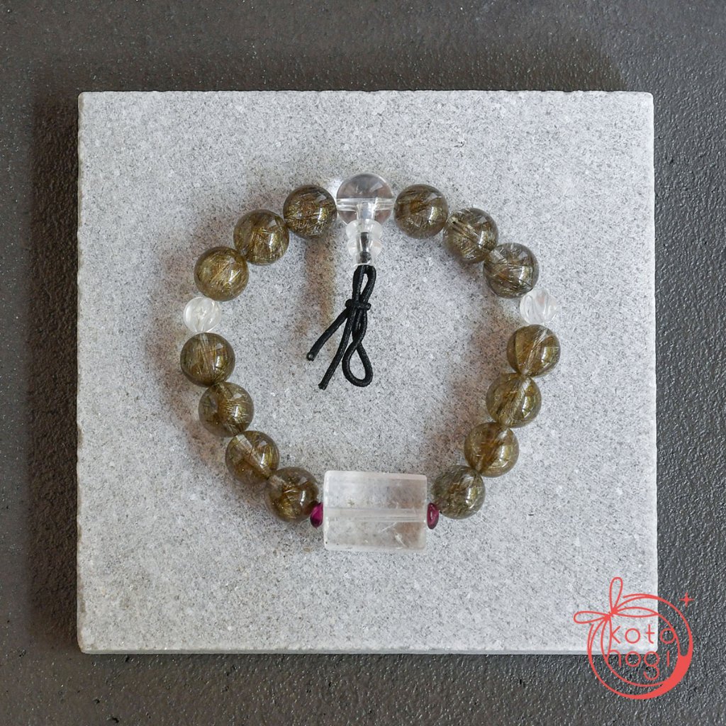 お守りブレスレット「甘露」 シルバールチルクォーツ ガネーシュヒマール産ヒマラヤ水晶 金運アップ 仕事運 商売繁盛の画像