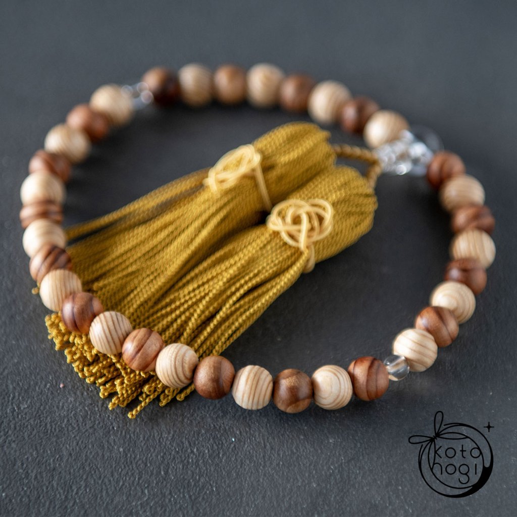 京都、北山杉のお守り数珠「ひとえ」 の画像