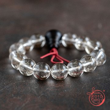 【旧約ヨブ監修モデル】お守りブレスレット 魔除け 浄化【山梨水晶 黒檀】の画像