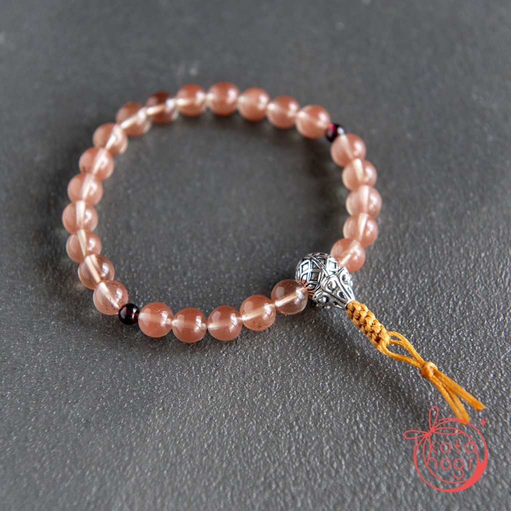 癒しとリラックスのお守りブレスレット「祝り」 アンデシン 真鍮 ロードライトガーネットの画像