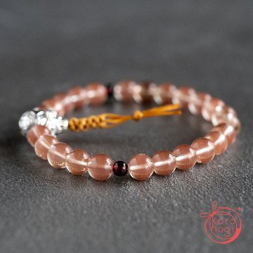 癒しとリラックスのお守りブレスレット「祝り」 アンデシン 真鍮 ロードライトガーネットの画像