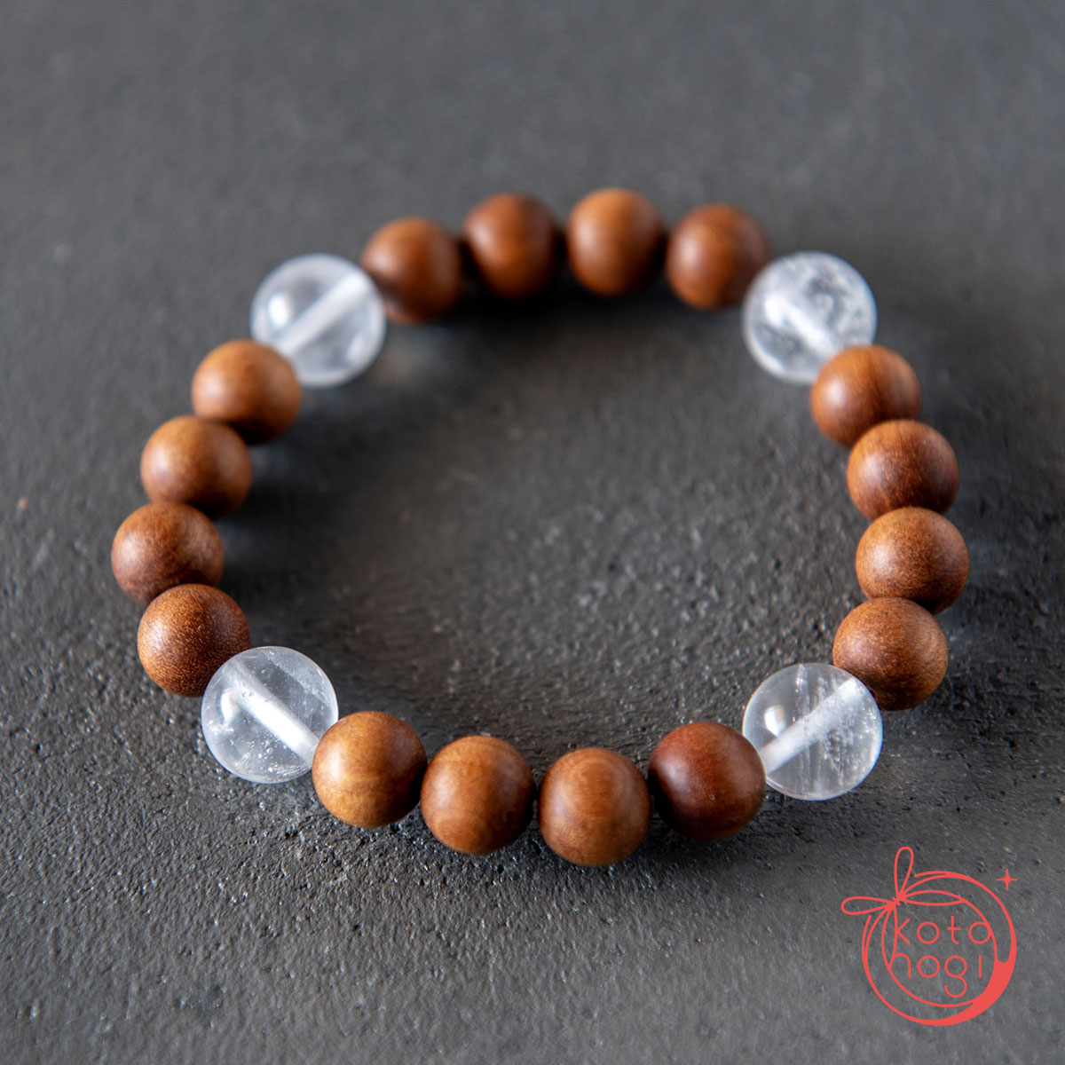 浄化と直感力のお守りブレスレット「祝り」サチャマニクォーツ 白檀の画像