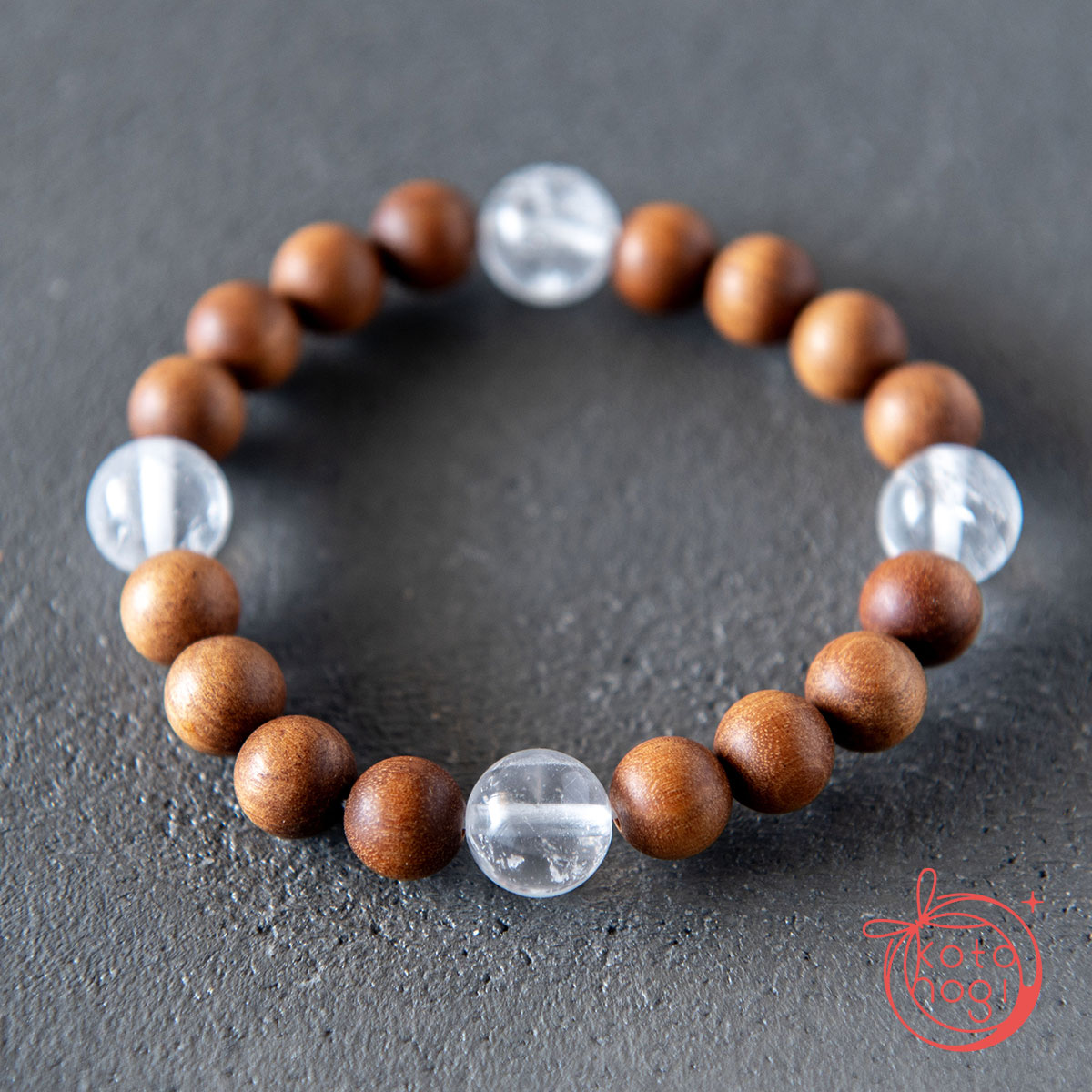 浄化と直感力のお守りブレスレット「祝り」サチャマニクォーツ 白檀の画像